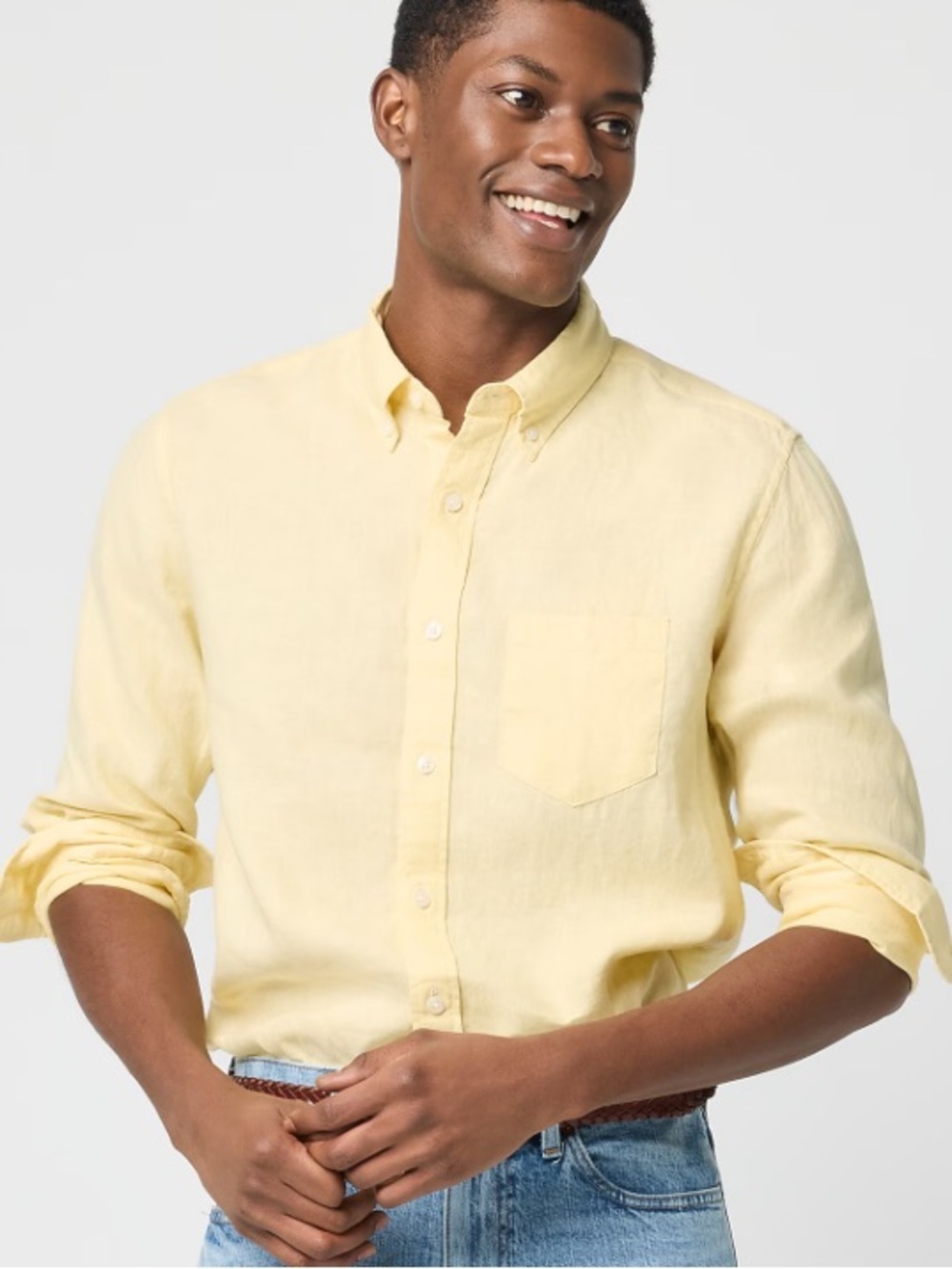 J crew applesauce Classic-fit linen-blend shirt